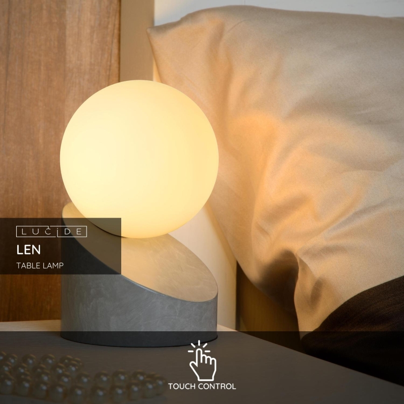 Lucide LEN - Stolná lampa - Ø 10 cm - 1xG9 - Šedá